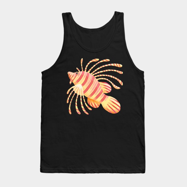 Whimsical Ocean Coral Reef Lionfish in Digital Tank Top by narwhalwall